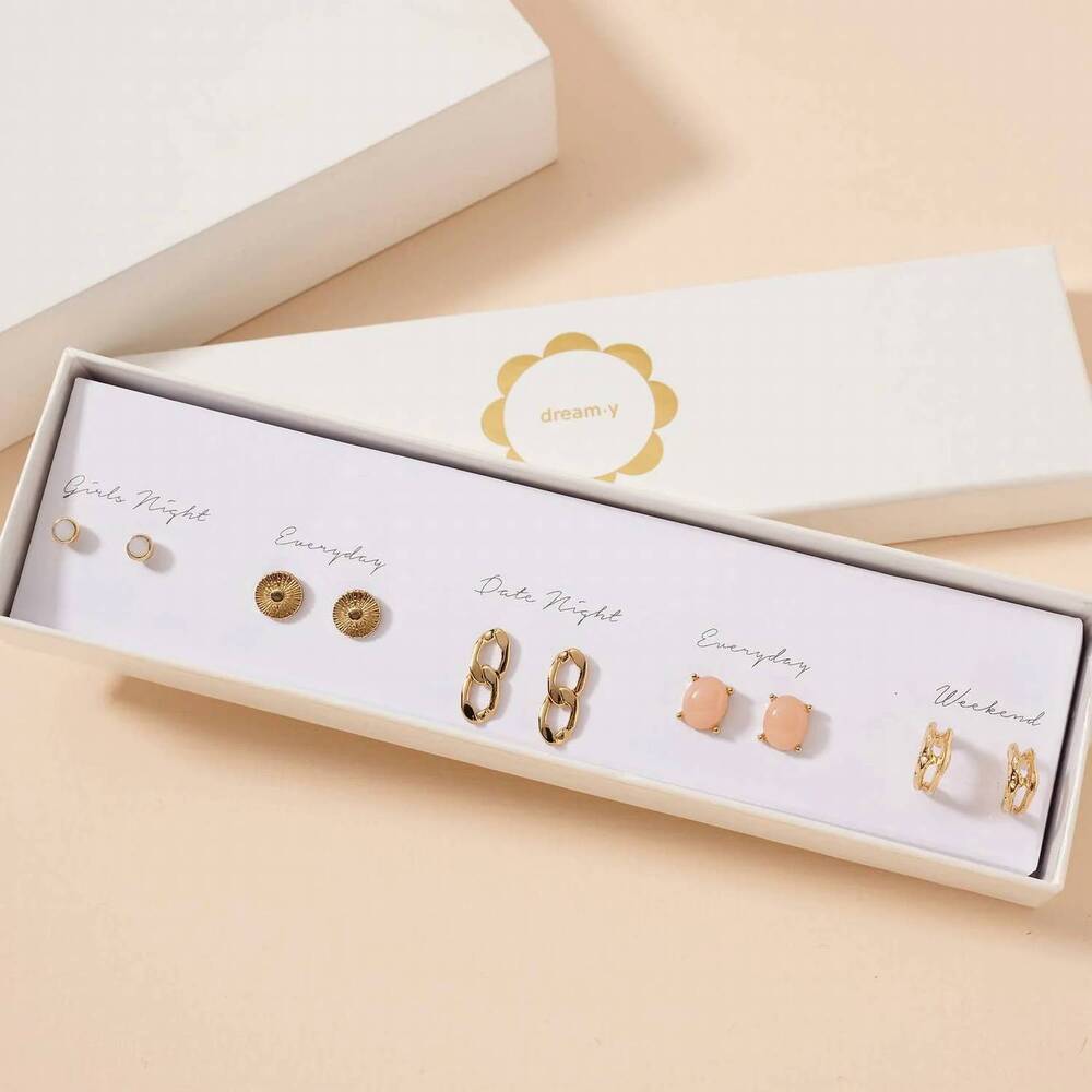 NEW JUDSON & CO. women's boxed earring set in gold